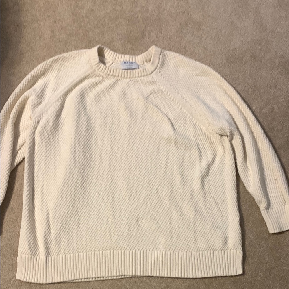 Old Navy Cream Crewneck Sweater Soft Knit